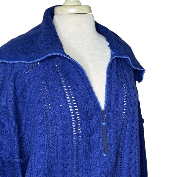 Free People Sunshine Slope Half Zip Wool Blend Sweater Size Large - Picture 5 of 7